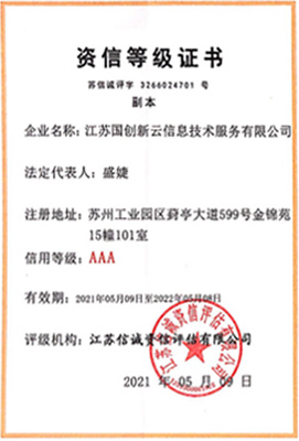 资信等级证书（正）